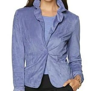 NWT PURPLE Microfiber  "SUEDE" BLAZER wire rim collar